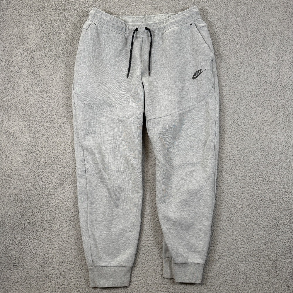 Nike Tech Fleece Joggers Mens L Gray Sweatpants Running Drawstring Zip Pocket